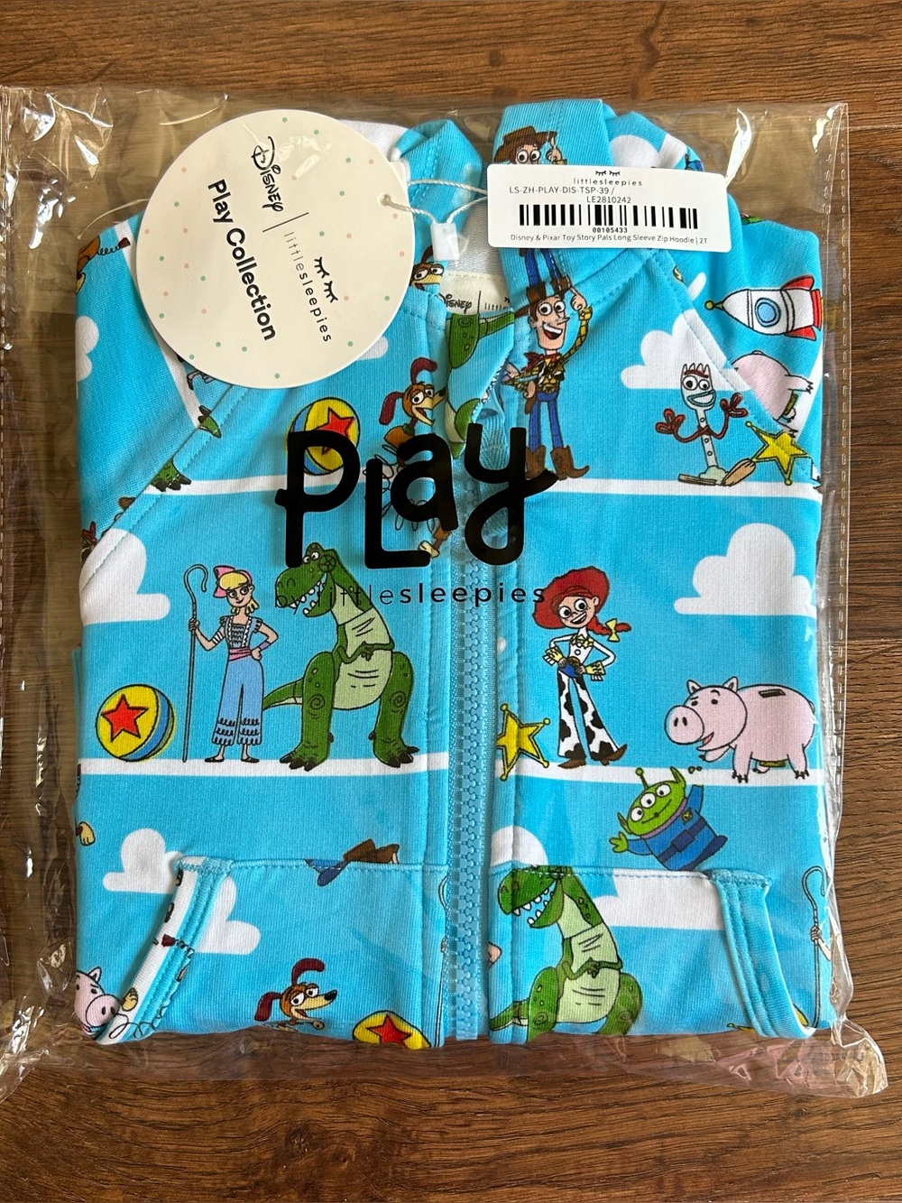 Little Sleepies Disney Pixar Toy Story Pals Blue Zip Hoodie 2T